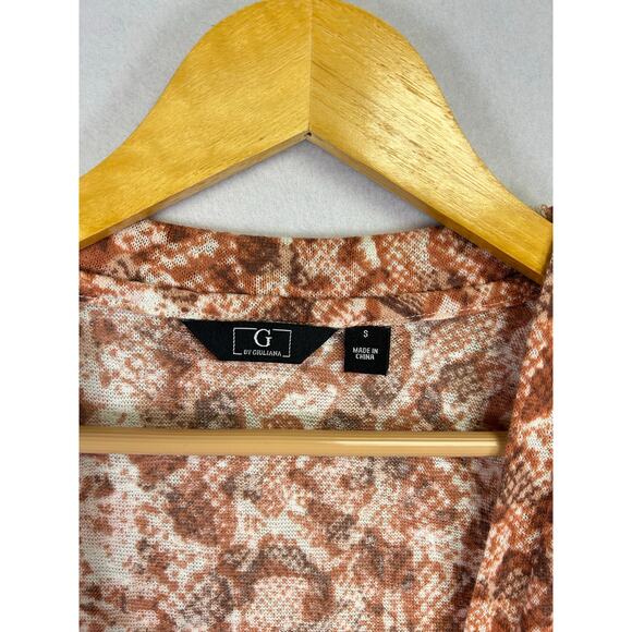 Woman's G By Giuliana Sleeveless Snake Prink Hacci Knit Duster Size Small Boho - Picture 6 of 9